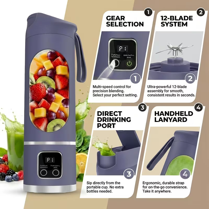 Portable 12-Blade Electric Juicer/Blender