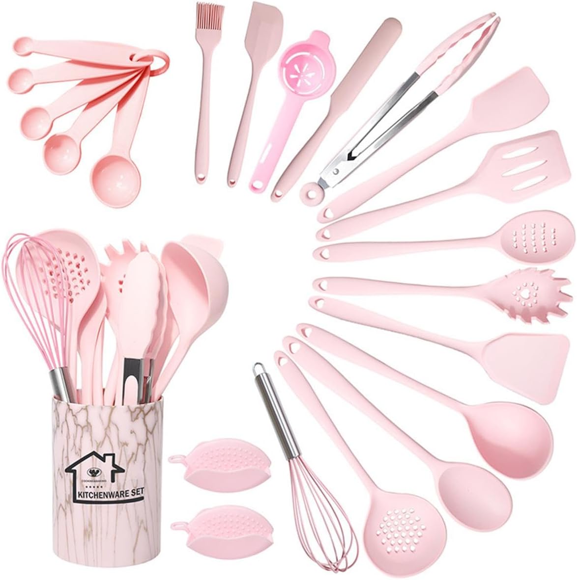 (Pink) 22Pcs Utensil Set