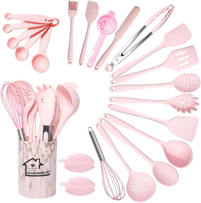 (Pink) 22Pcs Utensil Set