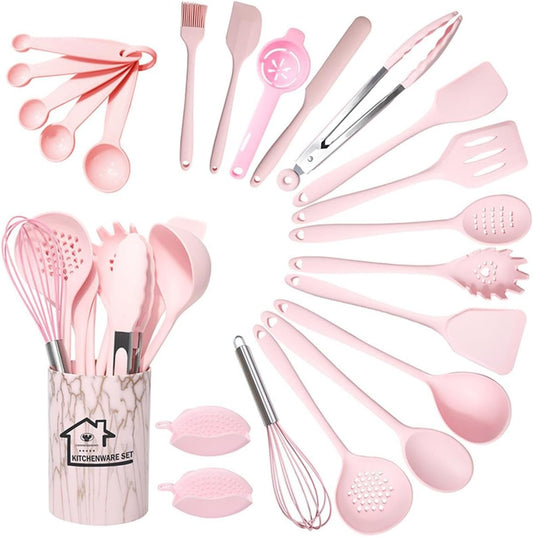 (Pink) 22Pcs Utensil Set
