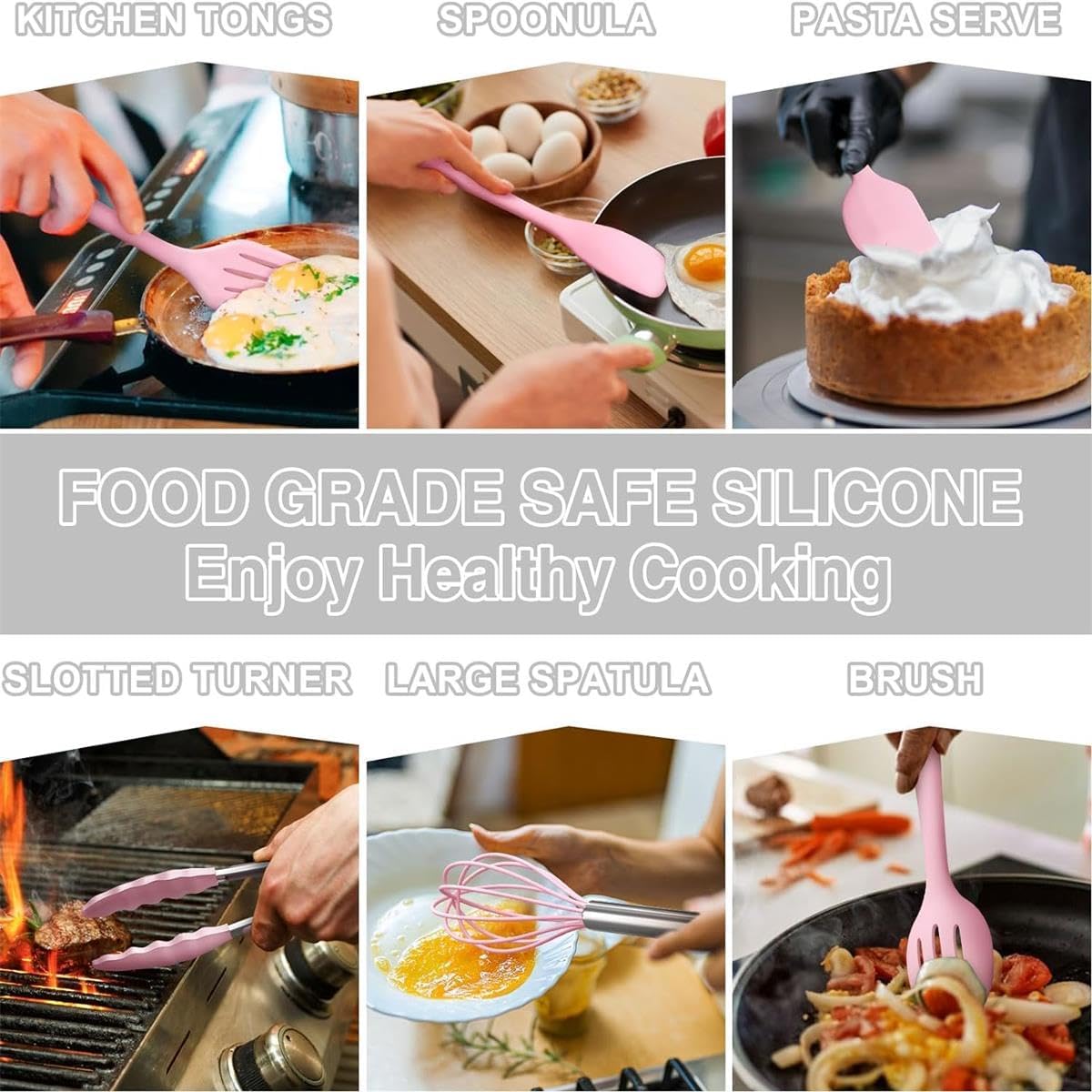 (Pink) 22Pcs Utensil Set