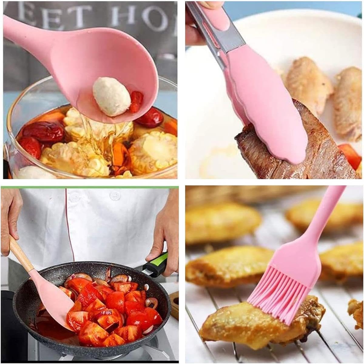 (Pink) 22Pcs Utensil Set