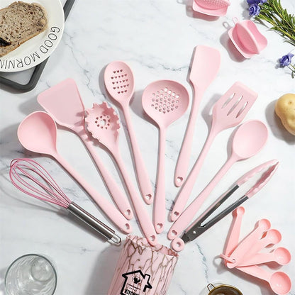 (Pink) 22Pcs Utensil Set