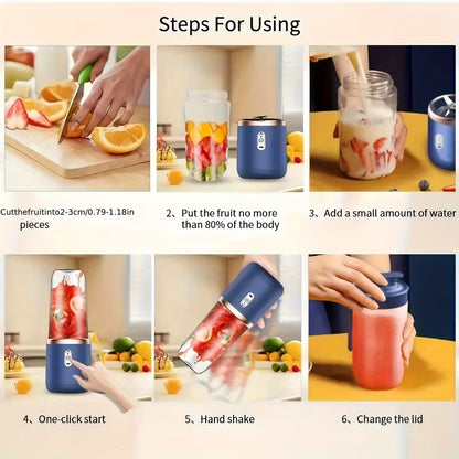6-Blade, 2-In-1 Portable Electric Juicer/Blender