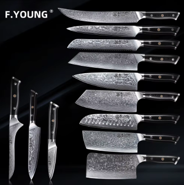 12Pcs/Set Damascus Japanese Chef Knives