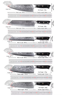 12Pcs/Set Damascus Japanese Chef Knives