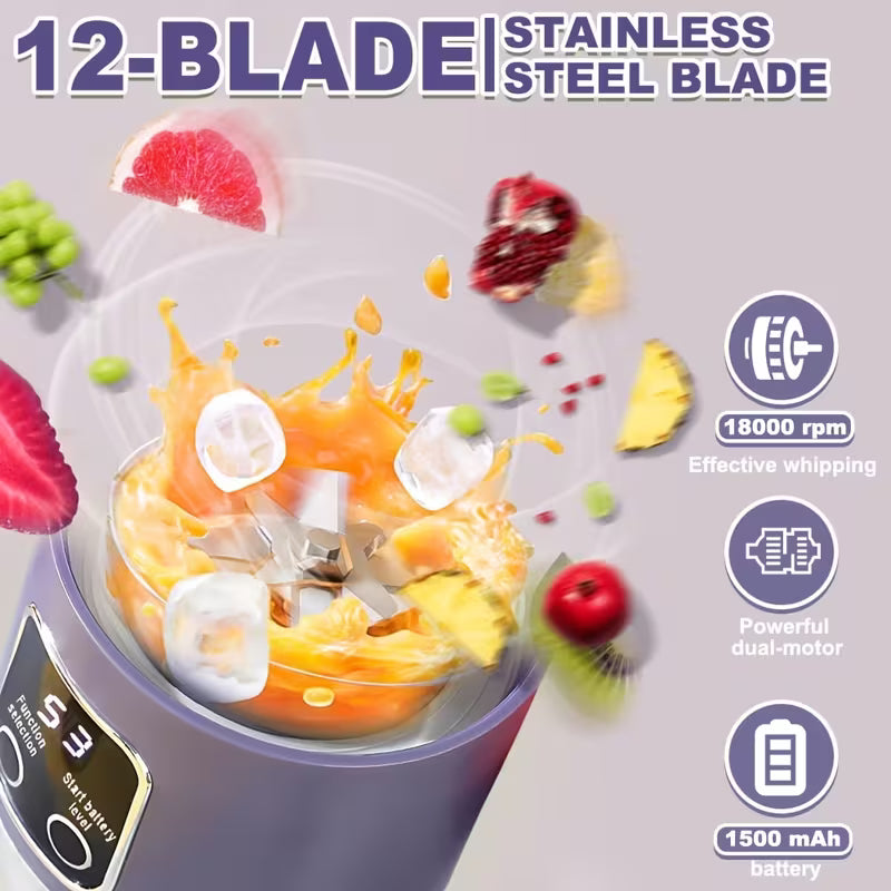 Portable 12-Blade Electric Juicer/Blender