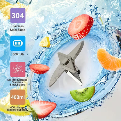 6-Blade, 2-In-1 Portable Electric Juicer/Blender