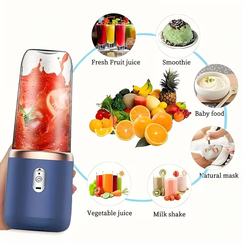 6-Blade, 2-In-1 Portable Electric Juicer/Blender